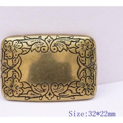 5PC 32X22MM Quality Antique Copper Western Flower Decor Rectangle Horse Saddle Tack Belt Set Screw back