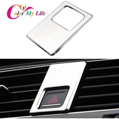 Car Center Emergency Light Lamp Decoration Trim for Volkwagen VW Golf 7 MK7 7.5 MK7.5 2013 - 2019 Stainless Steel Accessories
