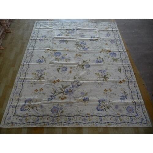 Free shipping 8'x10' needlepoint carpets hand knotted handmade rugs for home decoration