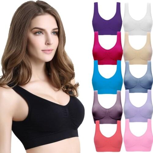 Plus Size 6XL High elasticity No Rims Wireless 11 Colors Underwear Brassiere Bras For Women Seamless Bra With Pads Vest
