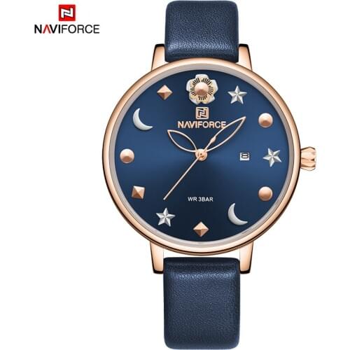 NAVIFORCE Watch Women Fashion Dress Quartz Watches Lady Leather Waterproof Wristwatch Simple Girl Clock Relogio Feminino 2020