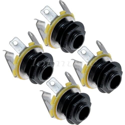 Black 1/4inch 6.35mm Mono Input Jack Socket For Guitar Amp fx Pedal