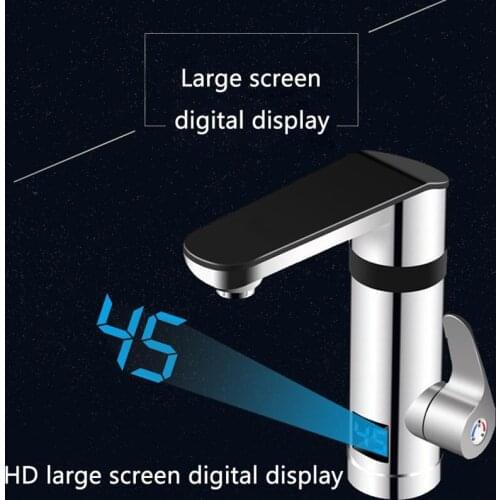 220V Instant Electric Hot Water Faucet 3 Seconds Fast Heating Hot And Cold Kitchen Bathroom Faucet With Temperature Display3000W