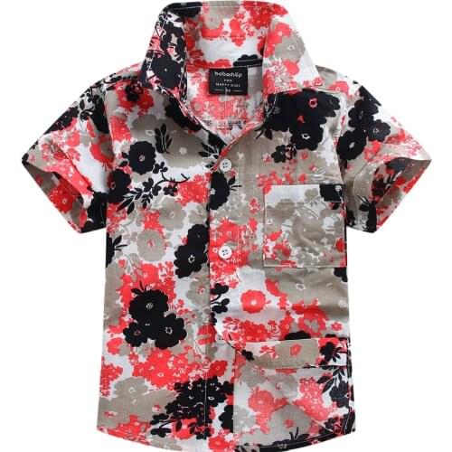 Cotton 100% floral shirt hawaiian shirt aloha shirt for boy T1549