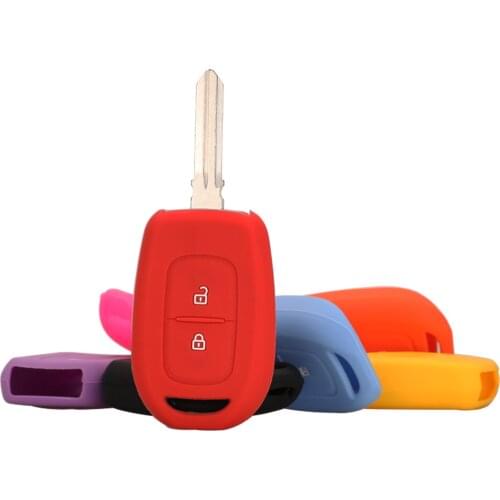 Bilchave 10pcs 2 Button Silicone Remote Key Case For Renault Duster dacia scenic master megane Car key Cover shell Protection
