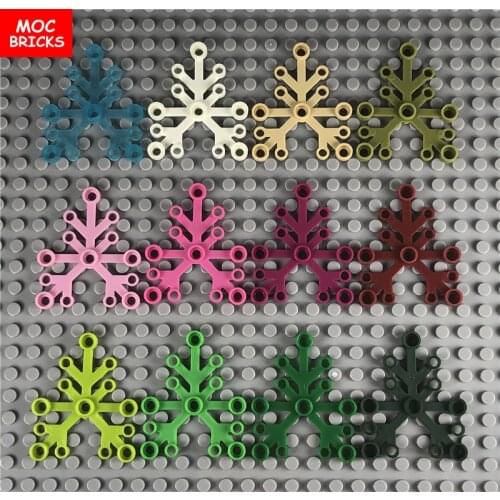 20pcs/lot MOC Bricks DIY Large Dark Green Trans Blue Plant Leaves fit with 2417 Educational Building Blocks Kids Gifts