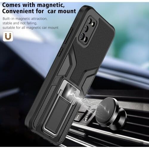 Magnetic Car Ring Case For Samsung note 20 S20 plus S21u a32 a52 a72 a12 a42 a02s Military Metal Ring Buckle Stand Phone Cover