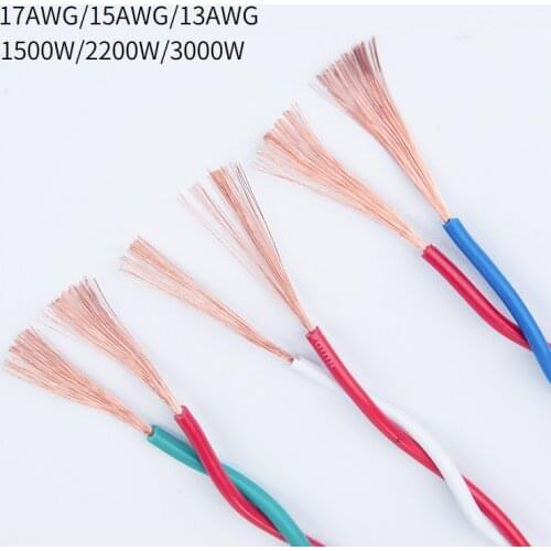 2M/5M Copper Wire 2 Pins RVS Twisted Pair 2 Cores for Household Engineering Fire Signal Lamp Cap Audio Control Lighting Cable