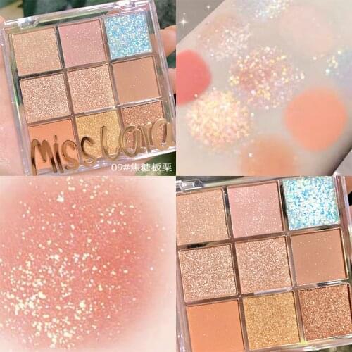 Miss lara Eyeshadow Palette Holographic Shiny Matte Glitter Pigment Eye Shadow Pallete Metallic Diamond Makeup Palette
