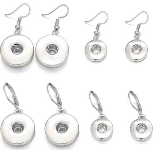 Fashion Interchangeable Crystal 032 Earring Fit 12mm 18mm Snap Button Earring For Women Gfit Charm Jewelry