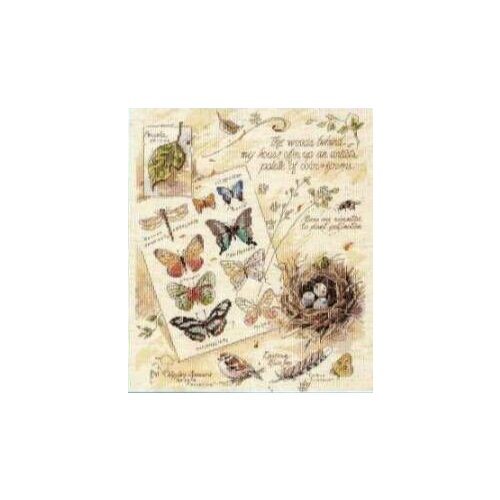 14/16/18/27/28 Counted Cross Stitch Kit The Woods behind My House Butterfly Birds Nest Home Egg Leaf Leaves