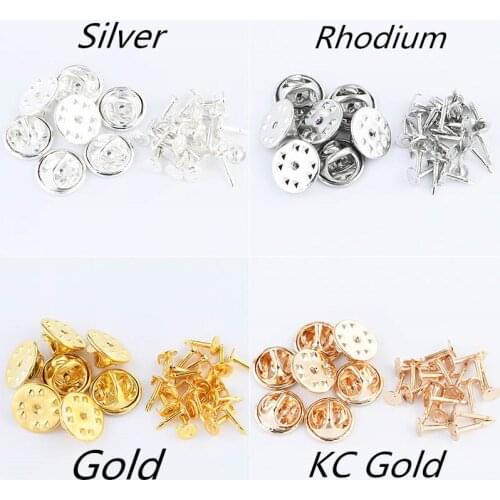 30Set Gold/Silver/Rhodium/KC Gold Copper Nail Tie Tack Lapel Pin Back Clutch Scatter Butterfly Clasp Squeeze Badge Holder DIY
