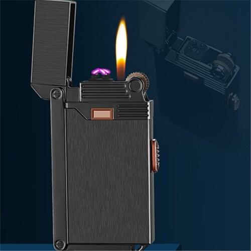 Inflatable Charging Dual-purpose USB Lighter Metal Windproof Creative Portable Lighter Cigar Accessories Gift for Men Cool