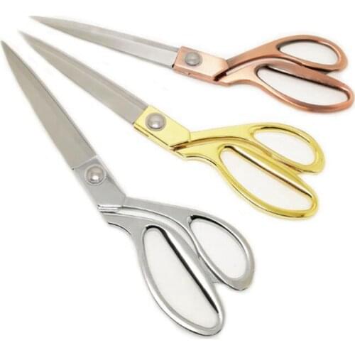 Professional gold Stainless Sewing Scissors Shears Tools Steel Heavy Duty Tailor Scissors embroidery fabric Shears DIY Clothing