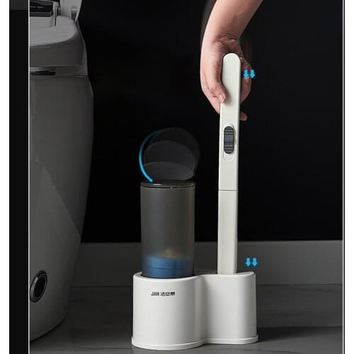 Disposable Toilet Brush, Automatic Opening and Closing Cleaning Brush Set, Long Handle Cleaning Brush, Bathroom Accessories