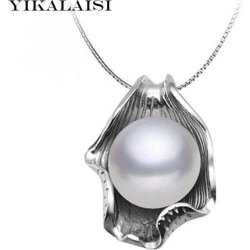 YIKALAISI 2017 Pearl Necklace Pearl Jewelry 925 Sterling Silver Jewelry For Women Natural Freshwater Pearl Seashell Pendants
