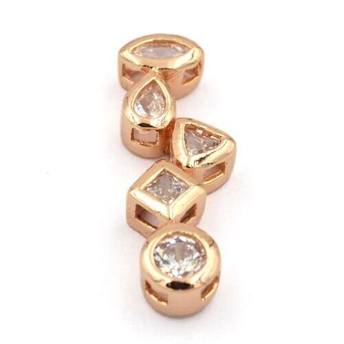 SUNNERLEES Fashion Jewelry Women Girls Cubic Zirconia Graphics Rose Gold Color Pendant Necklace Optional Chain P54 R