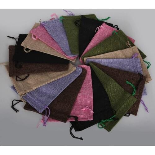 Big Size 13x18cm Gift Candy Pouch Cotton Linen Drawstring Bag For Jewelry Storage Packaging Christmas Wedding Party Supplies