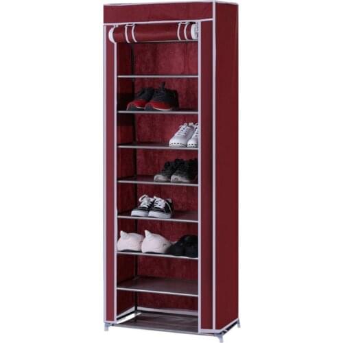 HobbyLane 10 Layers 9 Grids Shoe Rack Dustproof Shoe Shelf Simple Shoe Cabinet Non-woven Fabric Shoes Rack Drop Shipping