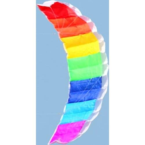 1.4m Rainbow Dual Line Kitesurfing Stunt Parachute Soft Parafoil Surfing Kite Sport Kite Outdoor Activity Beach Flying Kite