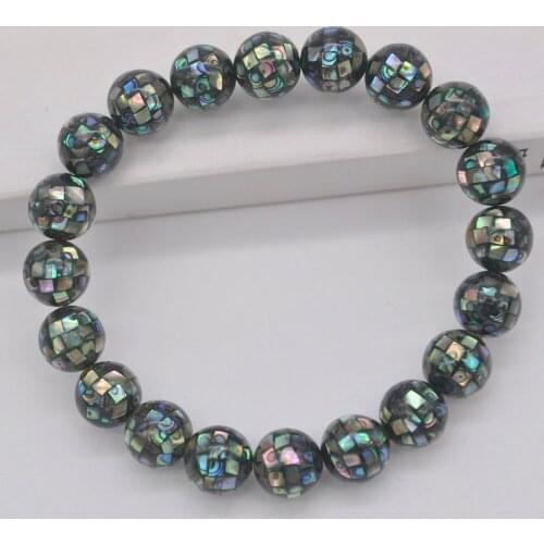 10MM New Zealand Abalone Shell Bead Stretch Bracelet 8 Inch Fashion Jewelry For Woman Gift G278