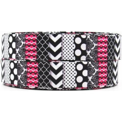 Q&N ribbon 1inch 25mm 150917002 pattern printed grosgrain ribbon webbing 50yds/roll free shipping