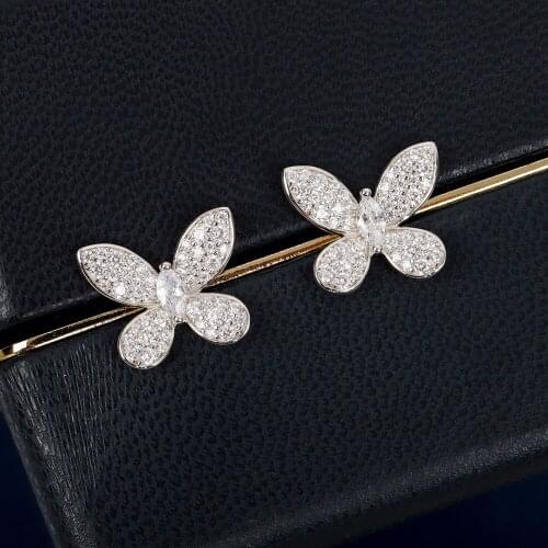 High End Luxury Sweet Butterfly Earrings Shine Fairy Halloween S925 Sterling Silver Luxurious Platinum 2022 New Trends Grace