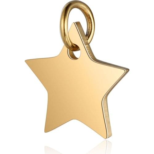 50pcs/Lot Stainless Steel Charms Star Charms Pendant for Jewelry Making Bracelet DIY Handmade Accessories Gift 3 Colors