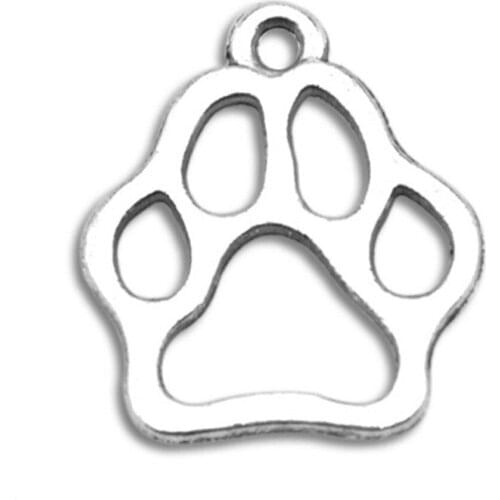 Zinc Alloy Metal Diy Jewelry Making Hollow Cats Dog Paw Print Charms