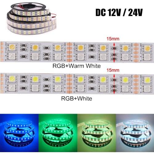 DC 12V 24V 5050 LED Strip RGB RGB+Warm White RGBW LED Light Lamp IP21 IP67 Waterproof Indoor Lighting 5m
