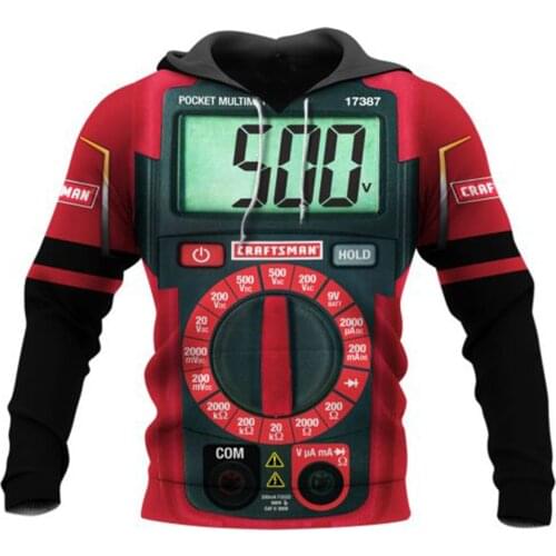 Digital Multimeters 3D Full Printed Jacket Men/Women Harajuku Hoodie Casual Streetwear Sweatshirt Pullover Sudaderas AD0355