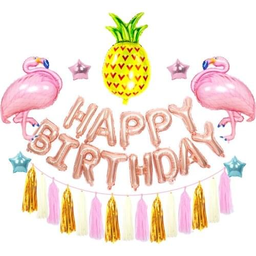 Flamingo Party Supplies Wedding Decoration Jungle Balloon Baby Shower Adult Birthday Party Hawaiian Summer Tropical Decoration