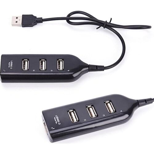 USB 2.0 High Speed 4 Ports Splitter Usb Hub Adapter For PC Laptop Computer Black And Can Only Be Used Individually