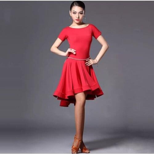Sexy Long Short-Sleeve Latin Dance One-Piece Dress for Women Ballroom Tango Cha Cha Dance Skirt Latin Dance Competition Dress