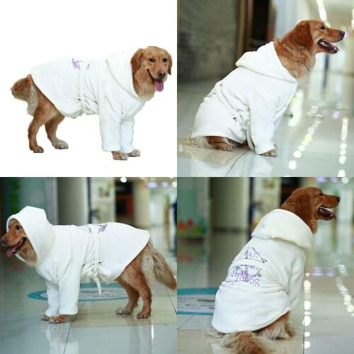 Winter Big Dog Clothes Bathrobe Large Dog Pajamas Night Gown Samoyed Golden Retriever Labrado Husky Bull Terrier Clothing Coat
