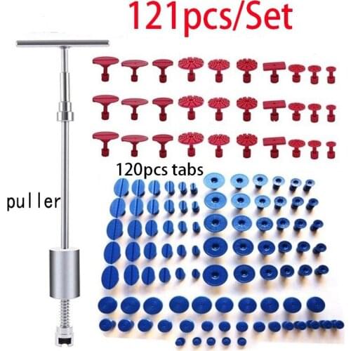 121PCS Dent Puller Car Dent Puller Dent Remover Tool Kit Dent Puller Kit Scratch Removal for Cars Dent Repair With Tabs