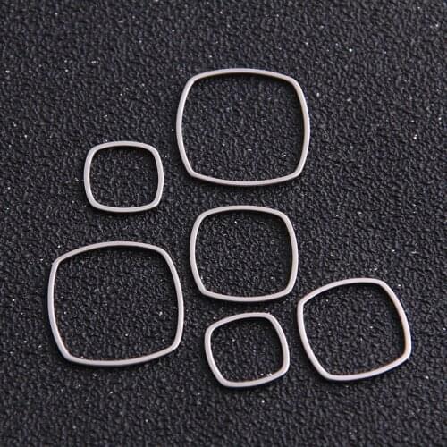 15Pcs 3 Size Square Charm Stainless Steel Pendant Open Bezel Hollow Pressed Resin Frame Mold Bezel DIY Jewelry Making