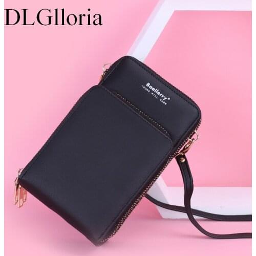 2021 Leather Women Bags Fashion Cell-Phone Shoulder Messenger Bag Card Holder Female Clutch Large Capacity Money Keeper Wallets