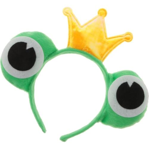 3pcs Green Animal Frog Eye Crown Bow Hat Headwear Cosplay Stage Costume