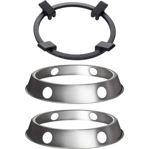 3 Pcs Wok Pan Support Rack Stand for Gas Stove Fry Pans, 2 Pcs A & 1 Pcs B