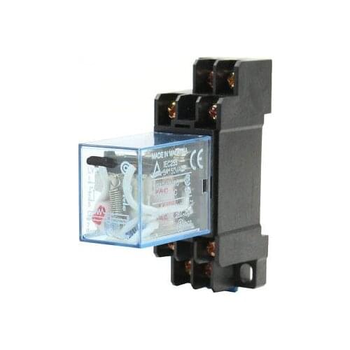 35mm DIN Rail DPDT 8 Pin General Purpose Relay AC12V Coil