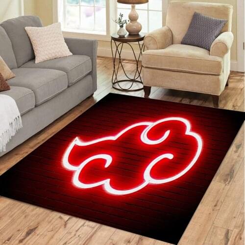 Akatsuki Neon Logo Carprt Rug for Living Room Bedroom Decoration Home Non-slip Rugs Floor Mat Dropshipping