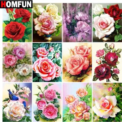 HOMFUN Full Drill Diamond Painting "Flower landscape" DIY Picture Of Rhinestone 5D Diamond Embroidery Cross Stitch Decor