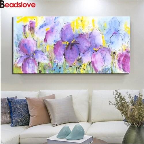 Diamond Painting Watercolored Poppy Flowers Large DIY Diamond Embroidery Full Square Round Drill Diamond Mosaic Nordic poster