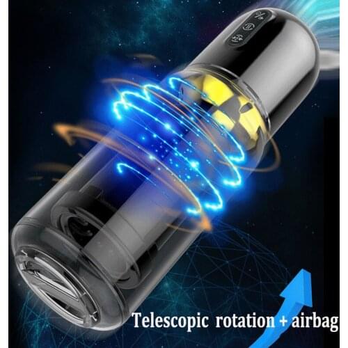 Automatic Telescopic Rotation Male Masturbation Cup Silicone Vagina Real Pussy Adult Masturbator Sex Machine For Men Erotic Toys