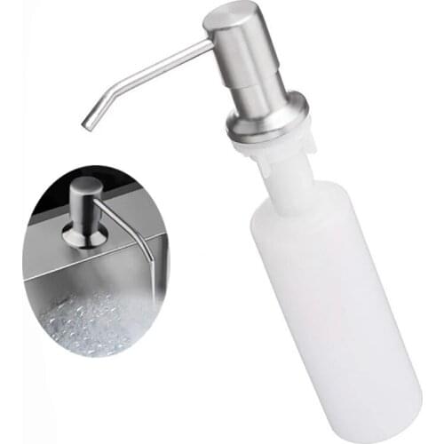 Kitchen Sink Soap Dispenser Brushed Stainless Steel Soap Bottle Bathroom Manually Press Soap Bottle Kitchen Accessories CF-78