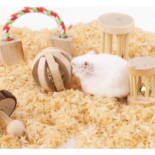 Pet hamster rabbit guinea pig parrot playing birds molar small toy apple branch wooden pet supplies toy