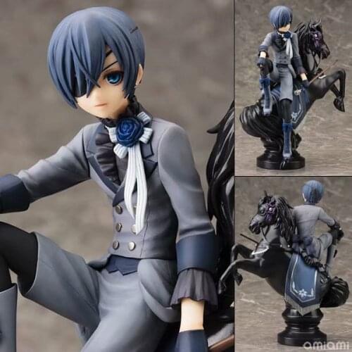 18cm Anime Black Butler Kuroshitsuji Ciel Phantomhive PVC Action FIgure Collection with Truncheon Model Toy Gift Brinqoedos