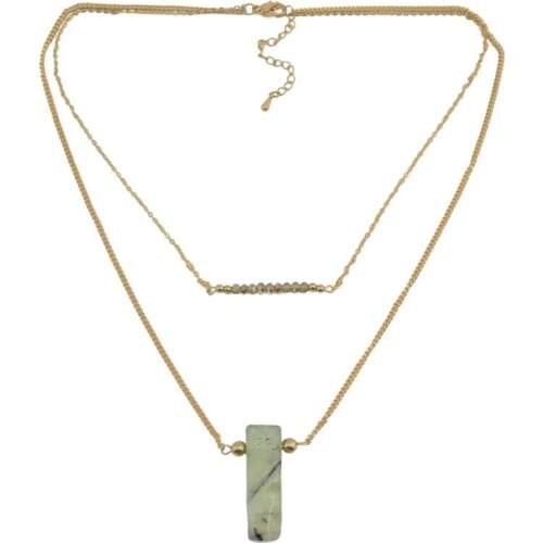 France Fashion Multilayer Link Chain Necklace Statement Gold Metal stone Bib Pendant Necklace for Women Party Bijoux Jewelry