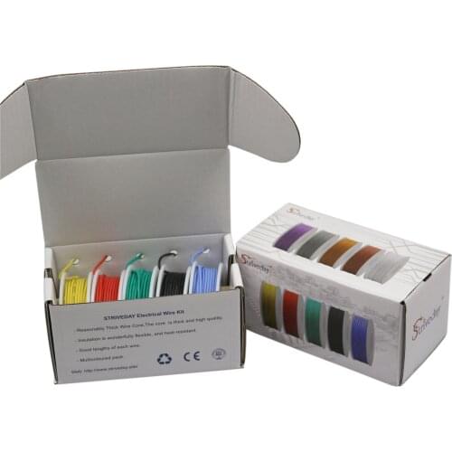 60m2 box 196ft 24AWG flexible silicone wire 10 color tinned copper wire electronic wire stranding DIY connection